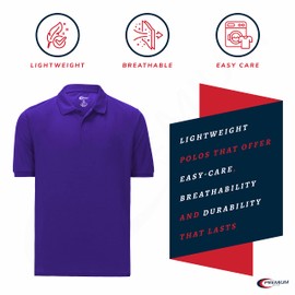Premium Wear Boys High Moisture Wicking Polo T Shirts | Purple - Large