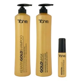 Keratin Gold Shampoo - Mascarilla 800ml Y Oro Liquido 30ml                                                                                            