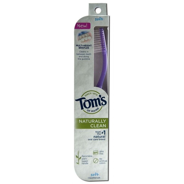 Tom's of Maine Toothbrush Naturally Clean, Soft 1 ea (Pack of 3)