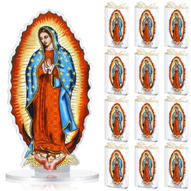 Colingmill 12 Set Our Lady of Guadalupe Statues Virgen De Guadalupe Statues Baptism Favors the Blessed Virgin Mary Statue Baptism Centerpieces for Table Baby Shower Favors Religious Catholic Decor