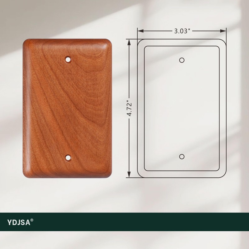 YDJSA Cherry Wood Blank Wall Plate Cover Decorator Style Perfect
