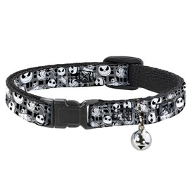 Collar de gato Breakaway Nightmare Before Christmas Jack Scary Teddy Killer Duck2 de 8 a 12 pulgadas de ancho