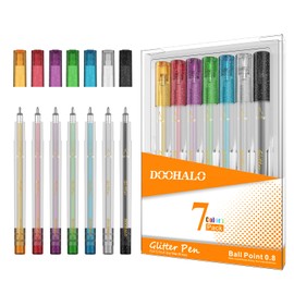 DOOHALO Glitter Gel Pen Set for Cricut Joy (7pcs),Cricut Joy Fine Point Pen,0.8 Tip Glitter Gel Point Marker Pen for DIY Craft Work's Writing and Drawing,Invitations,Cards