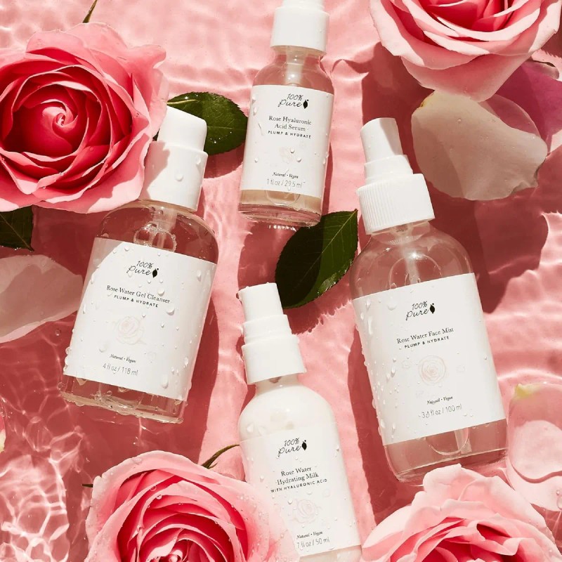 100% Pure Agua De Rosas Hidratante De Leche Hidratante Facia