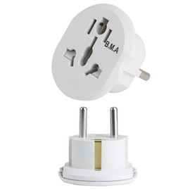 Universal Steckdosen Adapter 2 STK, EU Reiseadapter China Deutschland Stecker, UK to EU Stromadapter, Kompakt Sicher mit Kindersicherung für Smartphones Laptops Rasierer