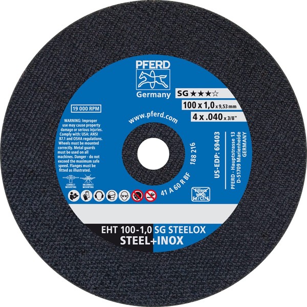 PFERD 69403 4" x .035" Die Grinder Wheel, 3/8" AH