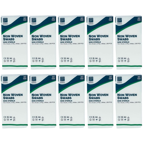 Premier Non-Sterile Non-Woven Swabs, 4 Ply, 10 cm x 10