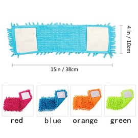 Set of 4 Microfiber Dust Mop Refills with Finger-Like Projections 14x4 Inches Reusable Mop Pad Refills for Hardwood, Tile, and Laminate Floors