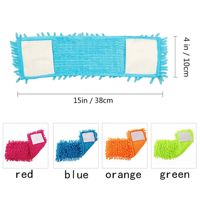 Set of 4 Microfiber Dust Mop Refills with Finger-Like Projections