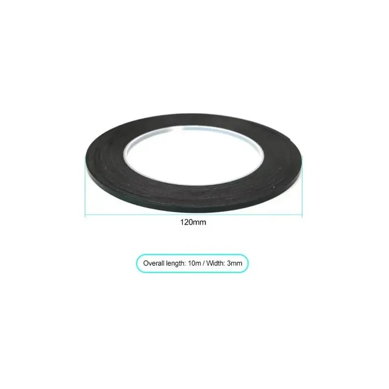 Cinta Doble Cara Negra 3mm X 10m Multifuncional O Celulares