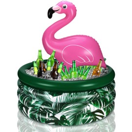 Bencailor Summer Flamingo Party Decoration Flamingo Inflatable Cooler Blow up Drink Cooler Reusable Floating Ice Chest for Summer Holiday Birthday Party Decor Supplies