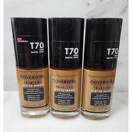 COVERGIRL 3x CoverGirl Trublend Matte Made Foundation T70 Caramel 12hr Oil-Free 1 fl oz
