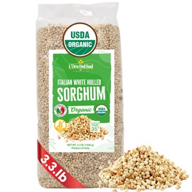 L'ORO DEL SUD Organic Italian White Hulled Sorghum – Whole Grain, Gluten-Free Ancient Cereal – Net Weight 52.9 oz (1.5 kg)