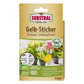 Substral Naturen Bio Gelbstecker, Gelbsticker, insektizidfreie Leimfallen zum Schutz von Zierpflanzen, 15 Stück