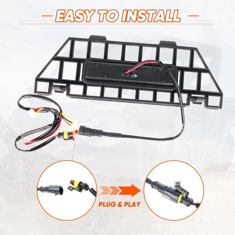CPOWACE Front Mesh Grille with LED Light Bar Compatible with