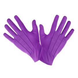 shoperama Short Gloves Purple with Decorative Stitching Women Men for Joker or Clown Costume Accessories