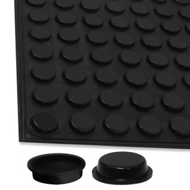 Uenhoy 160 Pcs Black Silicone Cabinet Door Bumpers 1/2" Diameter Self Adhesive Rubber Bumper Pads Buffer Pads for Cabinets, Drawers, Cupboards, Glass Tops
