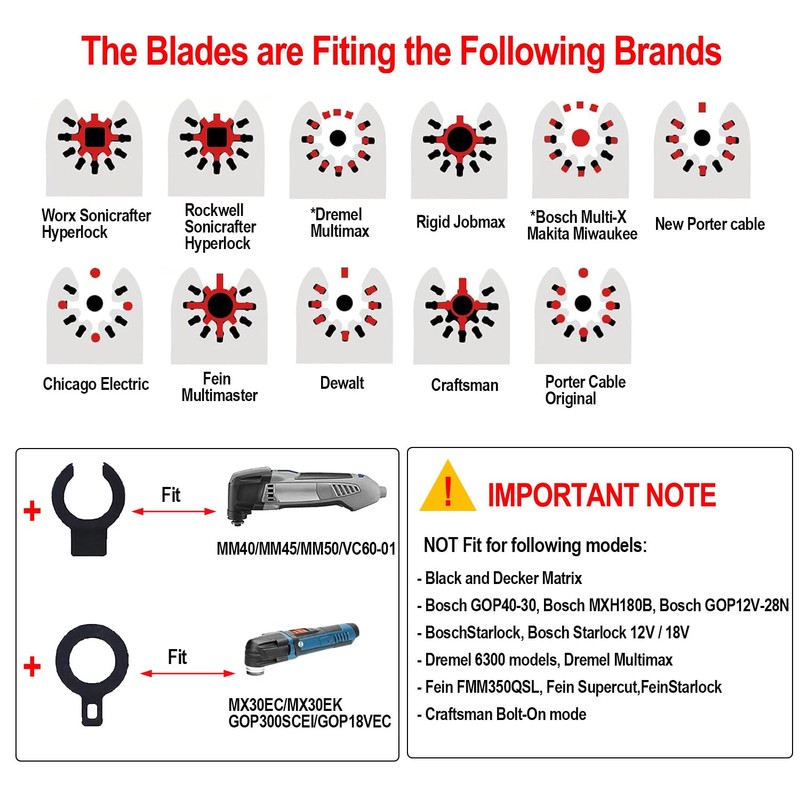 LABOFiC 6Pcs Diamond Oscillating Blades, Universal Grout Oscillating Multi Tool