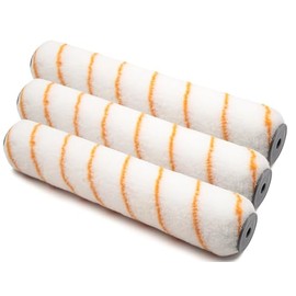ROLLINGDOG 12 inch Paint Roller Covers - 1/2" Nap Large Paint Roller Sleeves for Ceiling,Wall,Floor,Decks Painting (Pack of 3,Polyester)