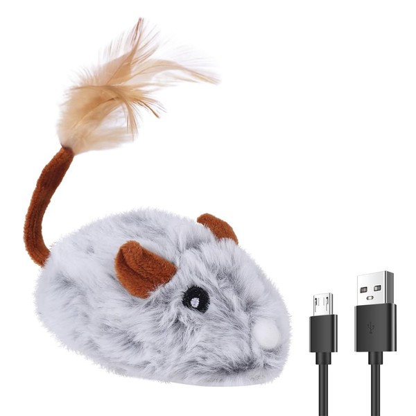 MiOYOOW Interactive Toy Mouse, Mouse Toy, Cat Toy, USB Rechargeable