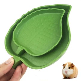 XPEX 2 Pack Leaf Feeding Bowls, Reptile Water Bowls, Feeding Bowls, Feeding Bowls, Flat Drinking Bowls, Water Bowls for Any Reptile Feeding Bowl