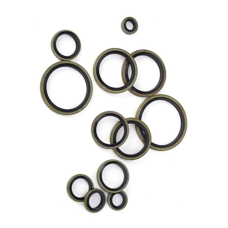240pcs 6\8\10\12\14\16\18\20\22\24\27\30mm Metal Rubber Sealing Oil Ring Drain Plug Gasket
