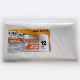 Crawl Space Vapor Barrier, 12 mil 10'x10', White Heavy Duty Plastic Sheeting - Thick Polyethylene Film, 12mil Crawlspace Liner, Drop Cloth Vapor Barrier Covering for Crawlspace and Basement
