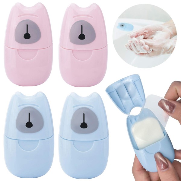 NANASO 4 Boxs(200 Sheets) Paper Soap,Mini Portable Travel Soap Paper