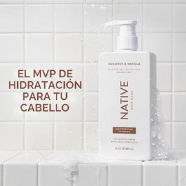 Native El champú y acondicionador de coco y vainilla contiene ingredientes derivados naturalmente | Todo tipo de cabello, color y tratado, dañado de f