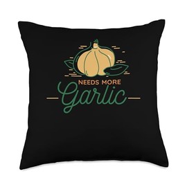 Garlic Cloves Garlic Press Chef Cooking Needs Garlic Cloves Throw Pillow, 18x18, Multicolor