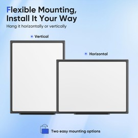 VUSIGN 24" x 18" Magnetic Whiteboard for Wall, Dry Erase Board with Black Frame, Hanging White Board for Office, Home, School, Dorm – Includes Markers, Magnets & Eraser