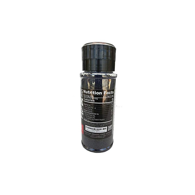 RawHarvest Hawaiian-Style Black Lava Coarse Salt 15oz with adjustable Refillable