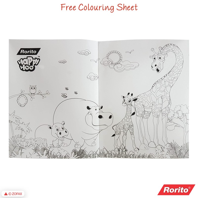12 Vibrant Shades RORITO Happy Hoo Xtrafun Soft Colouring Marker