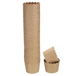 sourcing map 50Pcs Paper Baking Cups Small Brown Kraft Paper Muffins Liner Cupcake Greaseproof Disposable Bulk Wrappers for Wedding Birthday Graduation