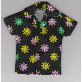 Unbranded Homemade Doll Clothes-Bright Neon Flowers Print Shirt that fits Ken Doll B6