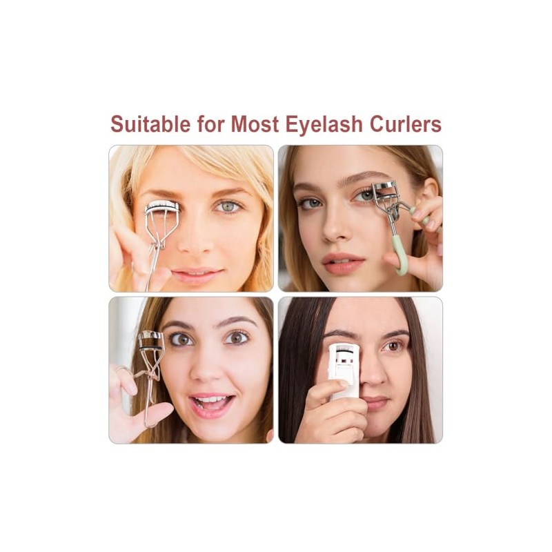 Pack of 50 Eyelash Curler Rubber Pads with Transparent Storage