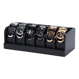 MinBoo Bamboo Belt Organizer Box,6 Grids Belt Rack for Closet and Drawer, Belt Storage Organizer and Displayer for Men Women