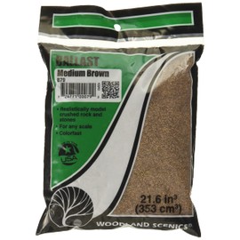Woodland Scenics B79 Medium Ballast 18 to 25.2 Cubic-Brown