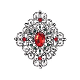 Baroque Rhinestone Brooch Lapel Collar Pin for Women Girls Sparkling Crystal Cross Flower Victorian Style Brooches Pins Accessories Vintage Dress Suit Sweater Party Wedding Bridal Jewelry for Corsage