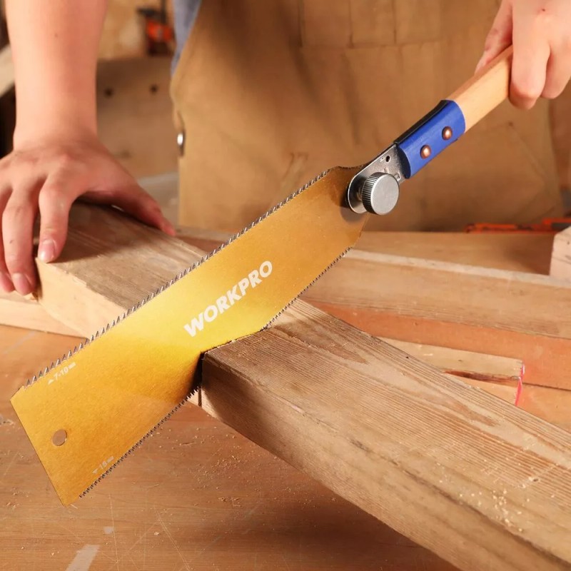 WORKPRO 10" Japanese Pull Saw Double-Edge Hand Saw 7-10&18TPI SK5