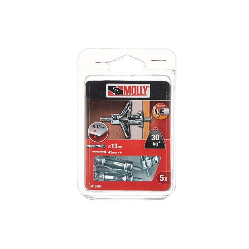 Molly Hollow Metal Cavity Fixing, 13 x 34 mm -