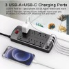Nuetsa Surge Protector, Power Strip, USB Charging, 8 Outlet, 6