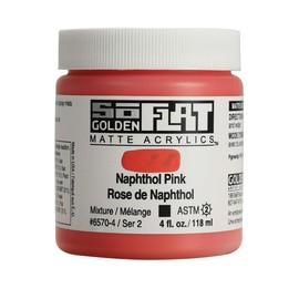 Golden SoFlat Acrylics, Naphthol Pink, 4 fl. oz./ 118ml Jar