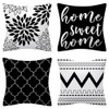 Set of 4 Luxton Black Cushion Covers, Flannel Soft Abstract