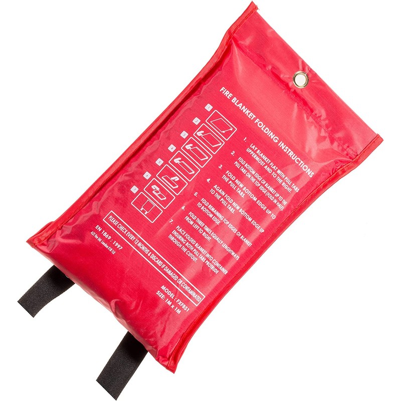Tiardey Universal Fire Blanket,Large,Quick Unfolding with Loops,1 x 1 m