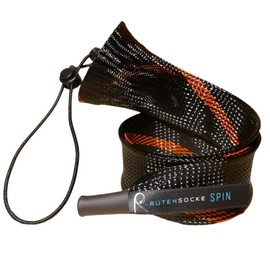 Rutensocke Spin S 2-Piece Rod Protection for 2-Piece Rods up to 2.2 m 70 cm x 45 mm Orange/Black