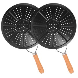 Cabilock Heat Resistant Insulation Pad for Kitchen 14.56X8.66X0.98In Wooden Handle Overheating Protection Mat for Hot Pots Pans Coffee Bar Trivet Set of 2