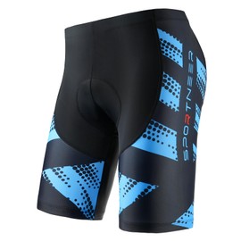Sportneer Bike Shorts for Men - 4D Mens Bike Shorts with Padding, Breathable and Absorbent Blue