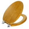 Angel Shield Wood Veneer Natural Toilet Seat with Quiet Close,