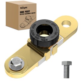 Nilight Side Post Battery Disconnect Switch Heavy Duty 12DVC 125A Negative Power Battery Master Cut Off Isolator with Knob Quick Disconnect for Car Auto Truck Boat RV ATV